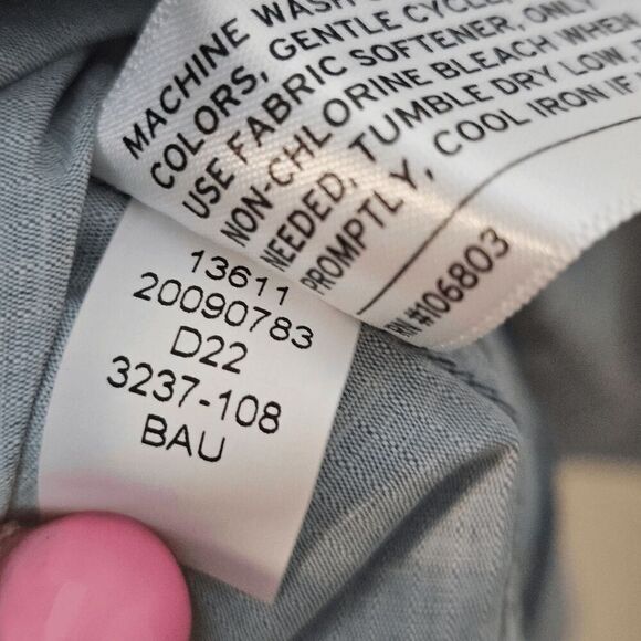 Duluth Trading Co.Active Fit  Long Sleeve Button Down Shirt 3237-108 Men's Blue - Picture 5 of 5